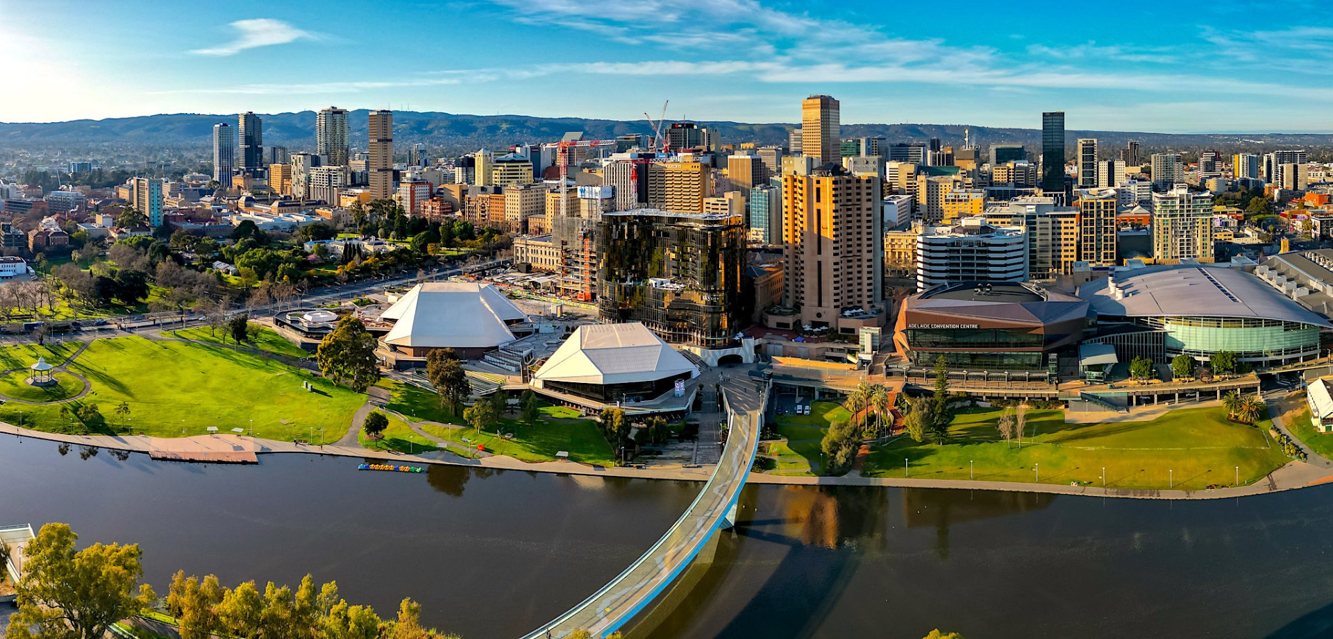 Adelaide skyline and the Adelaide Convention Centre